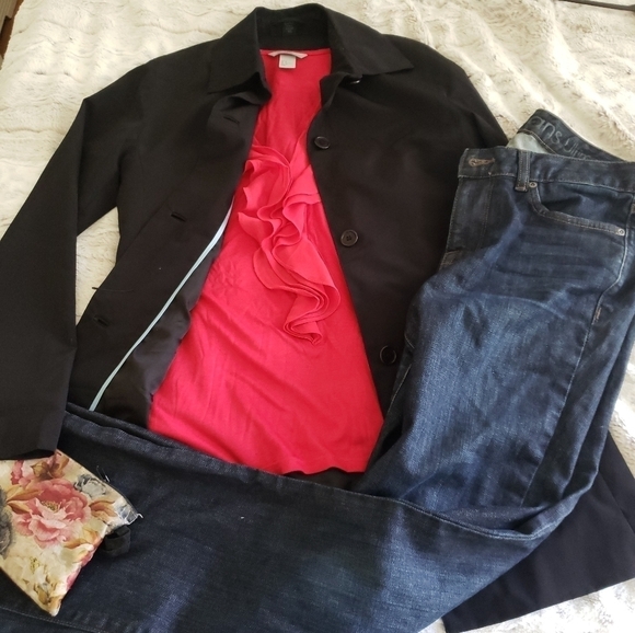 KENNETH COLE "REACTION" BLACK TRENCH 3/4 LENGTH COAT SIZE X-SMALL - Picture 10 of 10